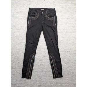 MOTHER Black Skinny Jeans with Silver Accents